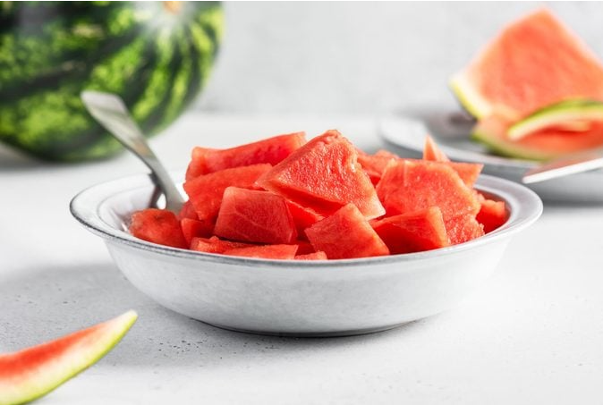 summer food watermelon cuted in cubes